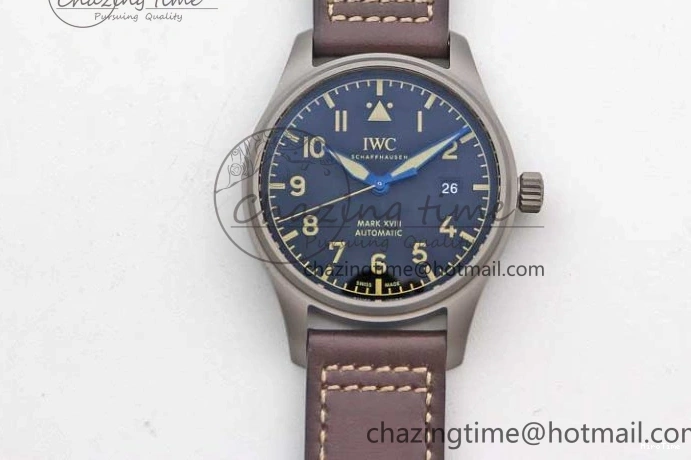 MIROTIME 0705 Mark XVIII IW327006 Titanium M+F 1:1 Best Edition Black Dial on Brown Leather Strap A Efficient 7052